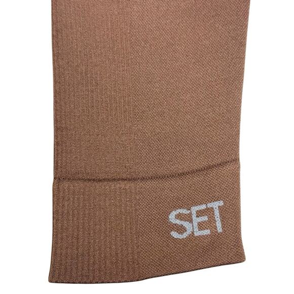SET Active Sculptflex Seamless 7/8 Athletic Leggings in Copper Brown Size Medium - Picture 6 of 7